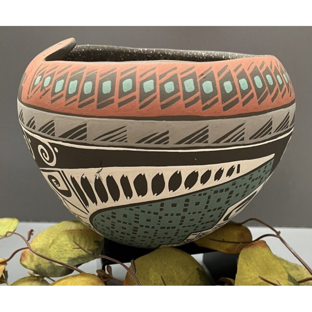 Mata Ortiz Pottery Lucero Ozuna Silveira Bowl Paquime Traditional Style Mexican - Picture 3 of 8